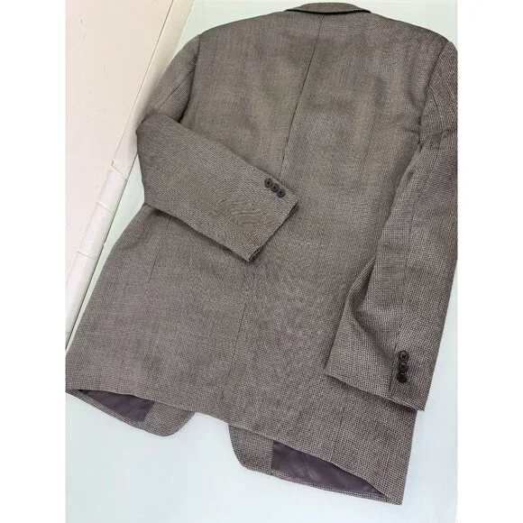 Ermenegildo Zegna Soft Knit Blazer 56L Silk Wool 3 Button Ventless Black White
